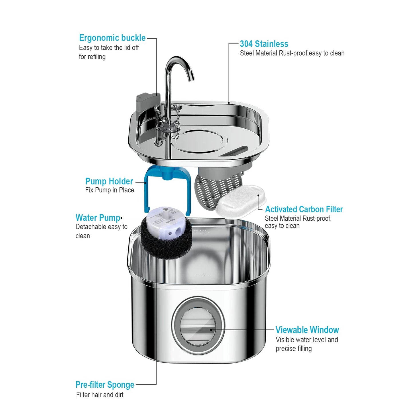 FeliFlow™ 3.2L Pet Water Fountain(Automatic with Smart Dispenser)