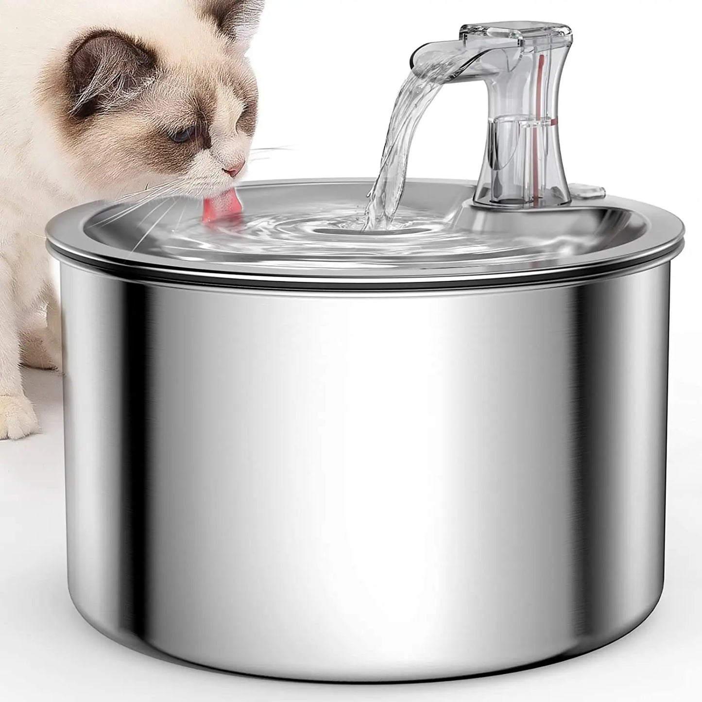 FeliFlow™ 2L Stainless Steel Cat Water Fountain (Automatic with Sensor & Heater)