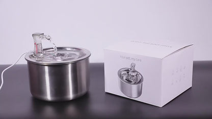 FeliFlow™ 2L Stainless Steel Cat Water Fountain (Automatic with Sensor & Heater)